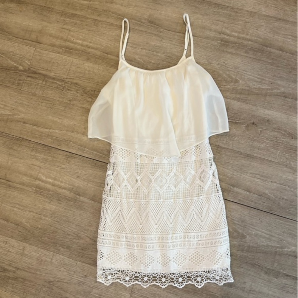 American Eagle Lacey Sleeveless Dress Size 0 Off White - Picture 4 of 13